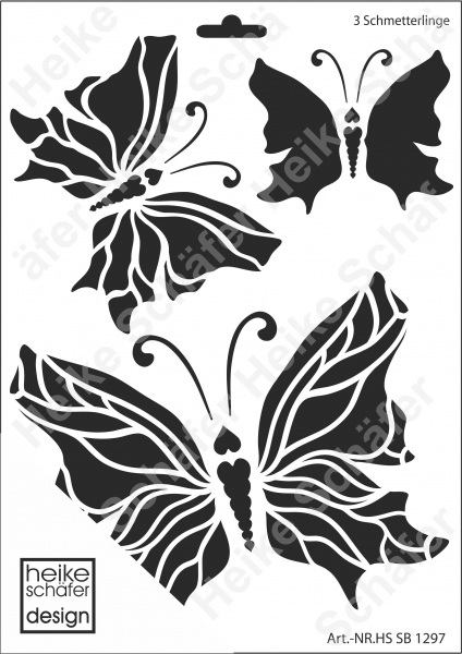 Schablone-Stencil A4 108-1297 Schmetterlinge